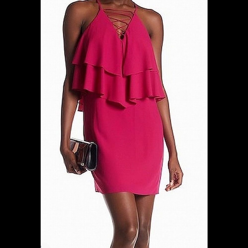 Ali & jay fushia flounce dress. NWT